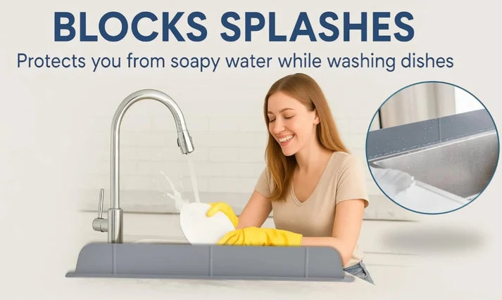 Kitchen Sink Splash Guard – Extra Wide Water Protection