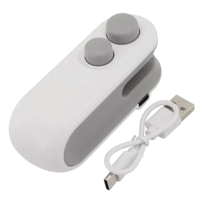 2 in 1 USB Rechargeable Magnetic Bag Sealer with Cutter & Long Lasting Battery.