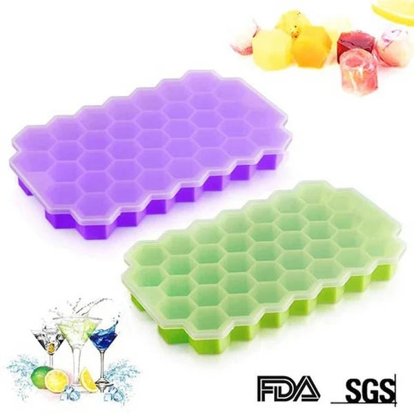 Honeycomb Ice Tray With Lid (pack of 2)